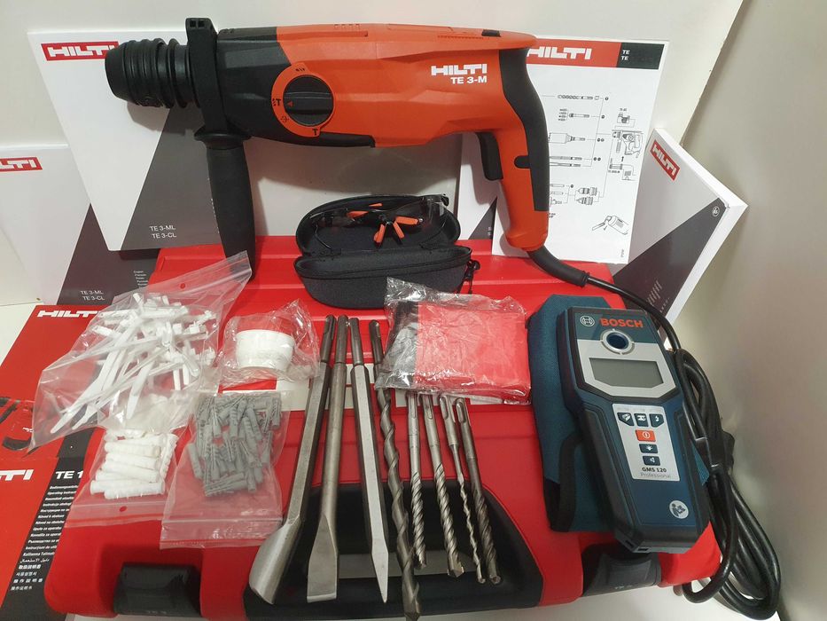 Zestaw narzedzi HILTI TE 3M młotowiertarka +wykrywacz BOSCH GMS 120