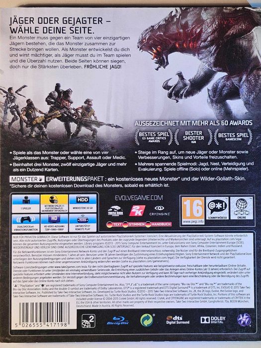 Evolve | OKŁADKA 3D | GRA PS4 | PlayStation 4 | ENG