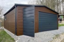 Garaż Blaszany 5x6, 6x5, 6x6, 5x7 drewnopodobny brama uchylna