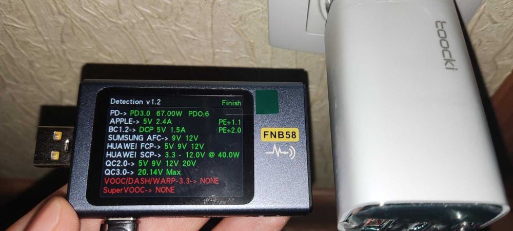 Блок живлення, зарядний пристрій Toocki GaN 67 Вт