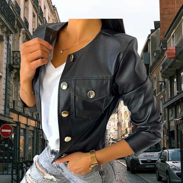 Ramoneska damska eko skóra KOLOR CZARNY