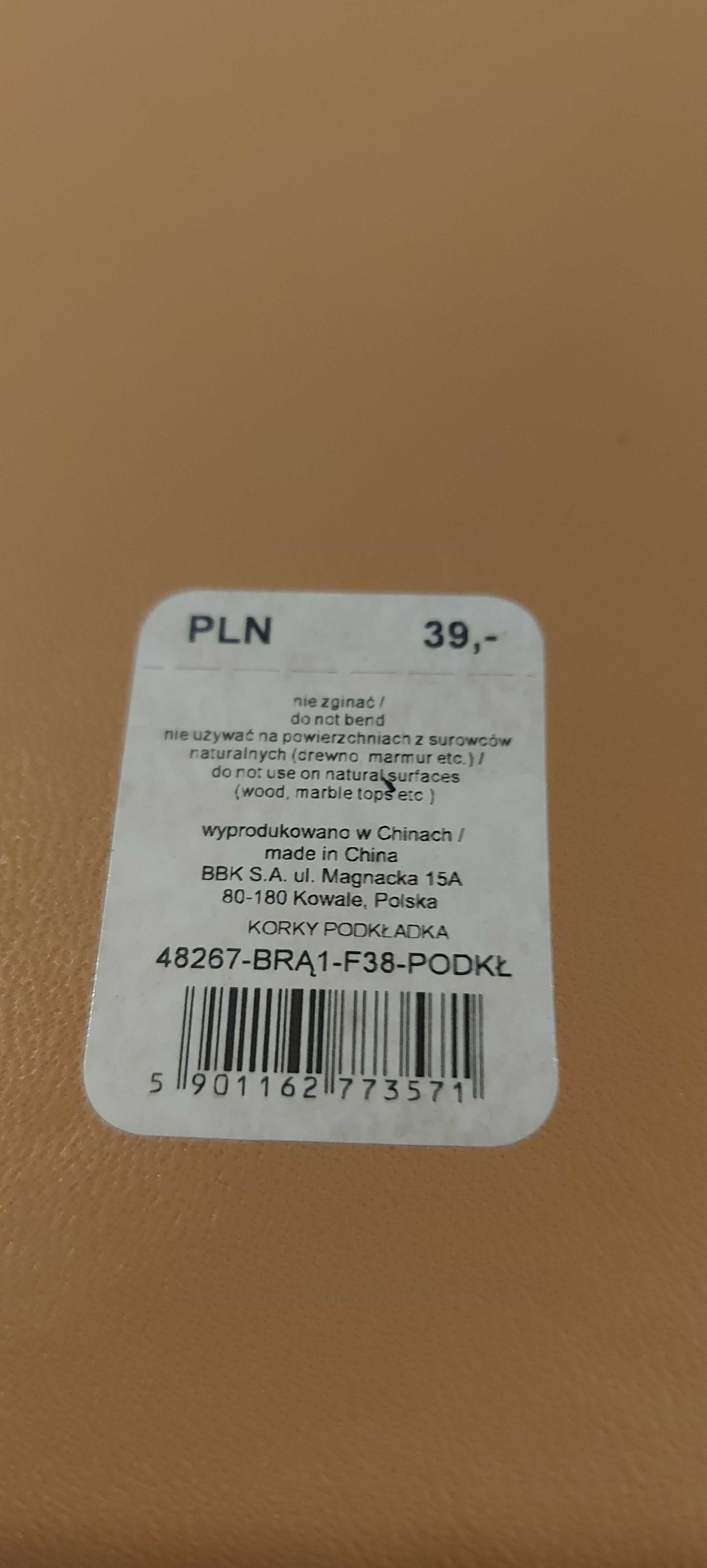 Podkładki na stół 6 sztuk korek plus skaj