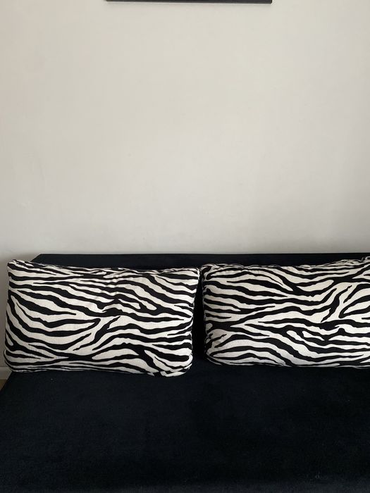 Poduszki 3 komplet zestw poduszek białe czarne zebra