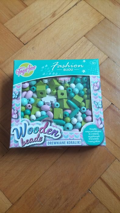 Zestaw drewnianych koralików do tworzenia biżuterii