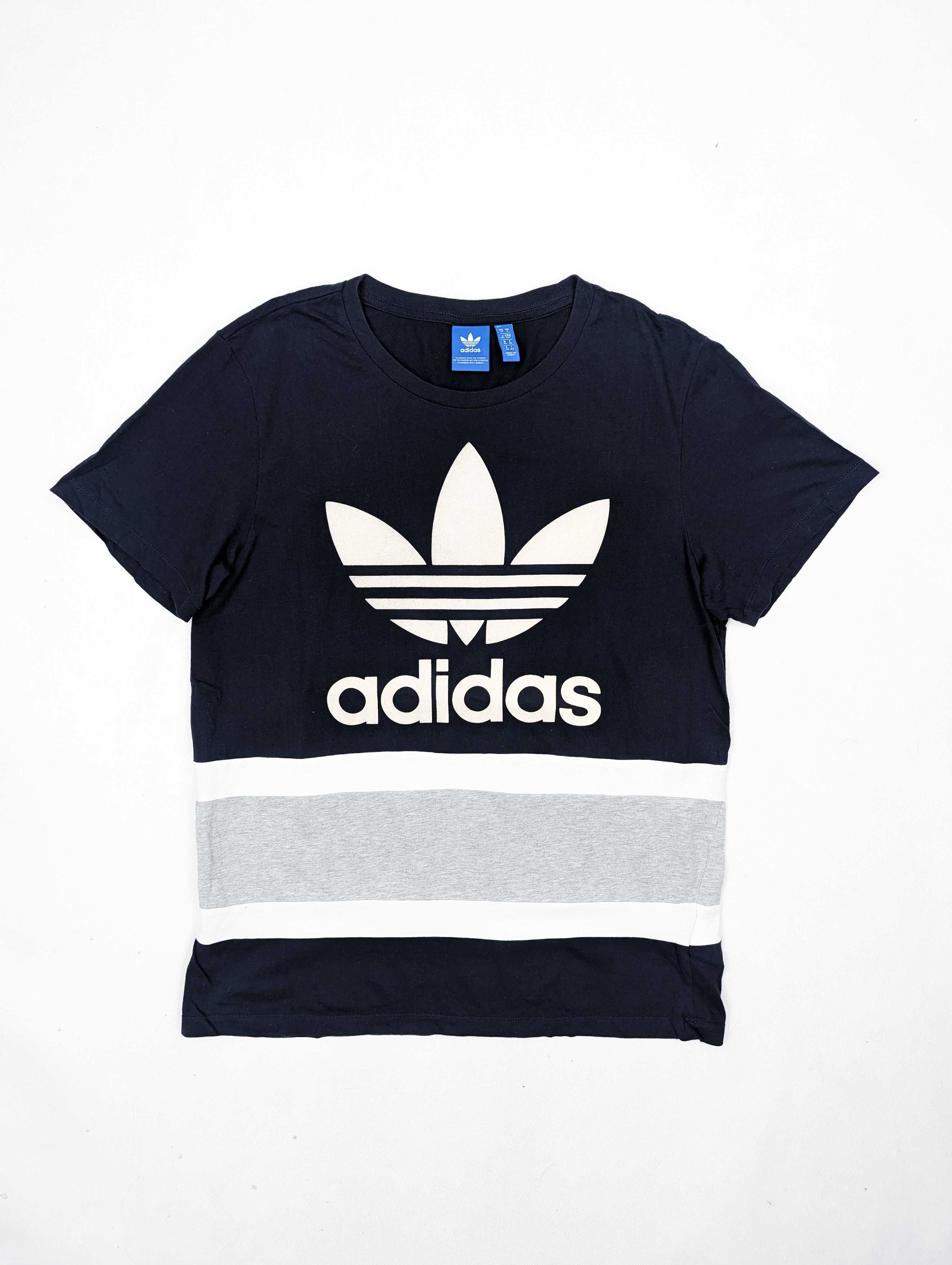 Adidas granatowa koszulka t-shirt S logo