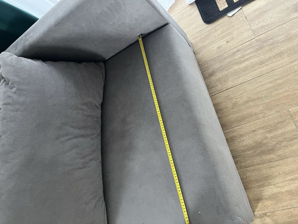 Sofa szara Duza w krztalcie L prawa z funkcja spania