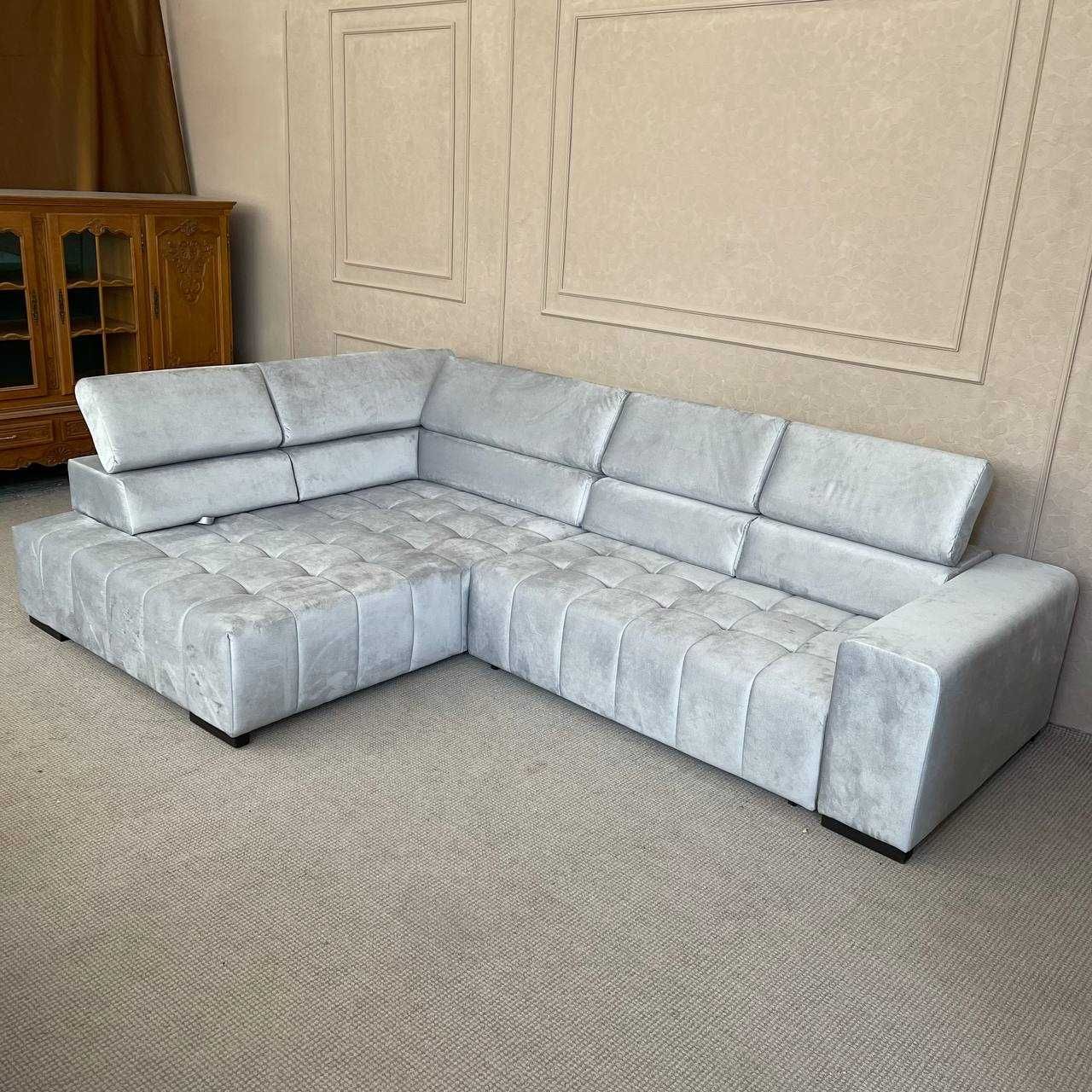 Новий розкладний диван велюр сірого кольору