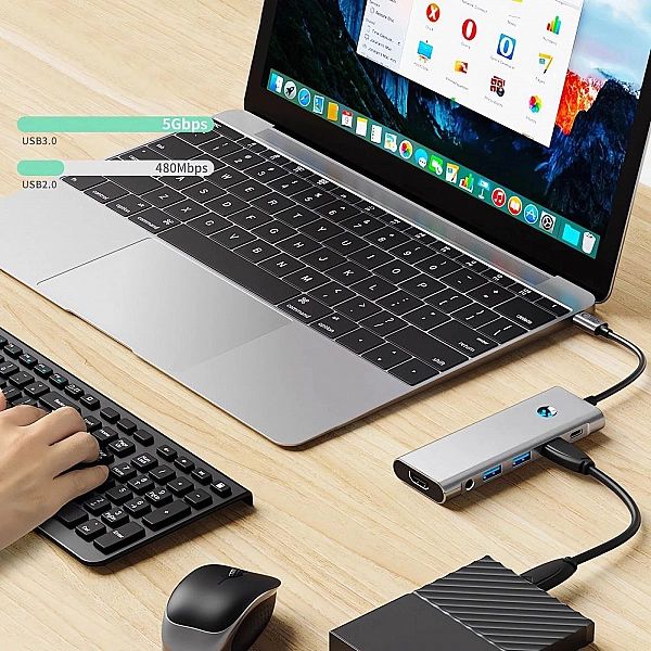 Tech-Protect Hb04 Hub Adapter 9In1 Type-C + Usb2.0 + Usb3.0 + Hdmi 4K