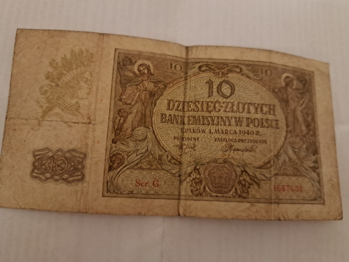 Banknot 10 Dziesięć Złotych Bank Emisyjny W Polsce 1 Marca 1940