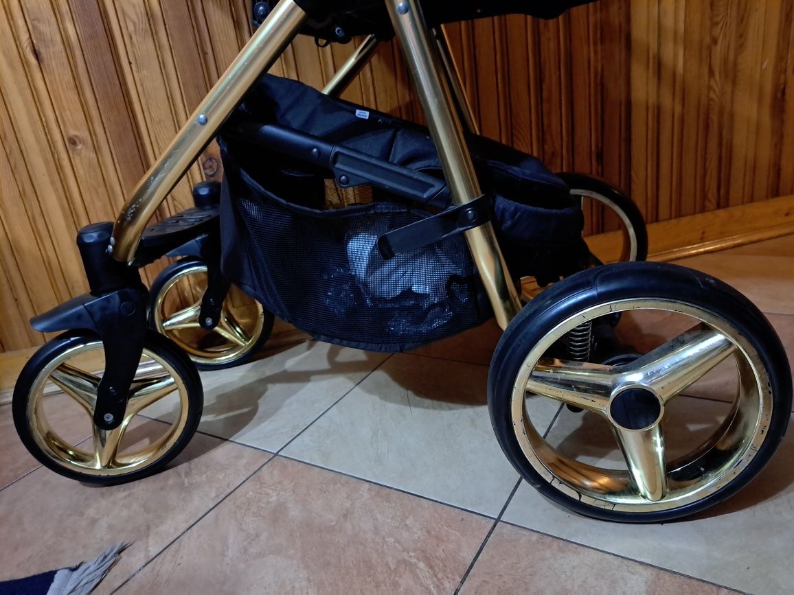 Wózek adamex reggio czarny + złoto 2w1