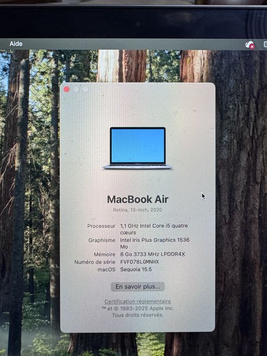 Macbook Air 13'' 2020 - Intel Core i5 Quad-core, 8GB RAM, 256GB SSD