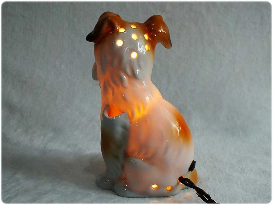 Przedwojenna Lampka - Piesek Porcelana 20-30' NP Neu Porzellan Tettau