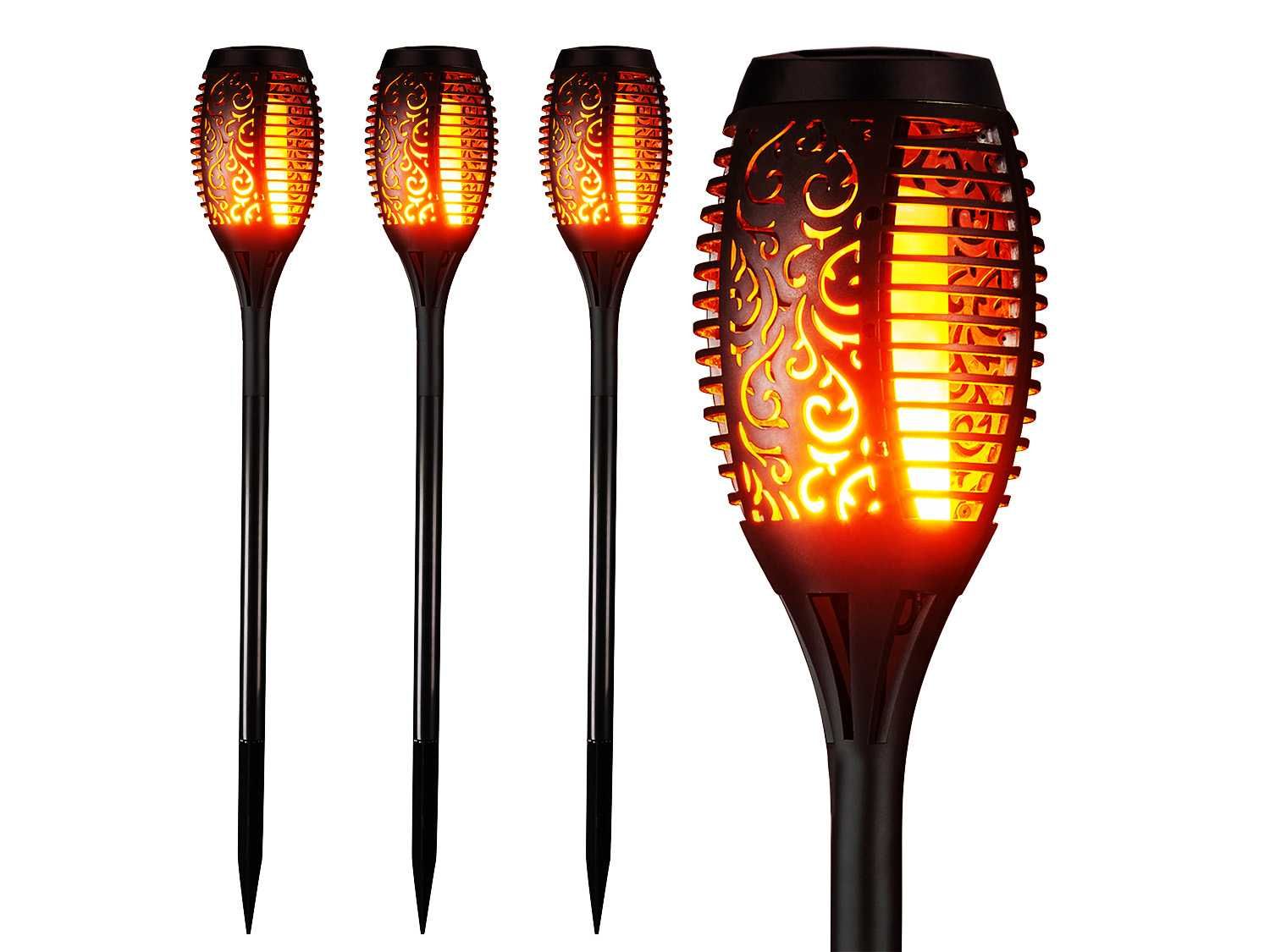 ZESTAW LAMPA SOLARNA LED/ efekt płomień, ogień 4 sztuki/ Ebook GRATIS