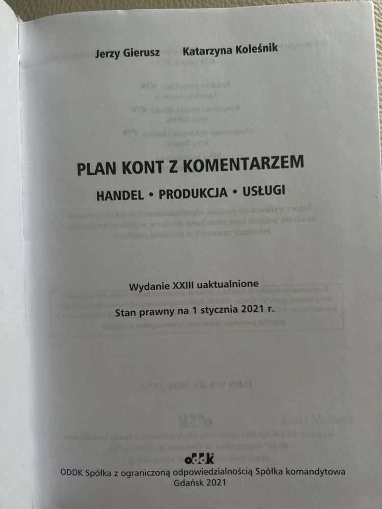 Plan kont z komentarzem Gierusz handel,produkcja