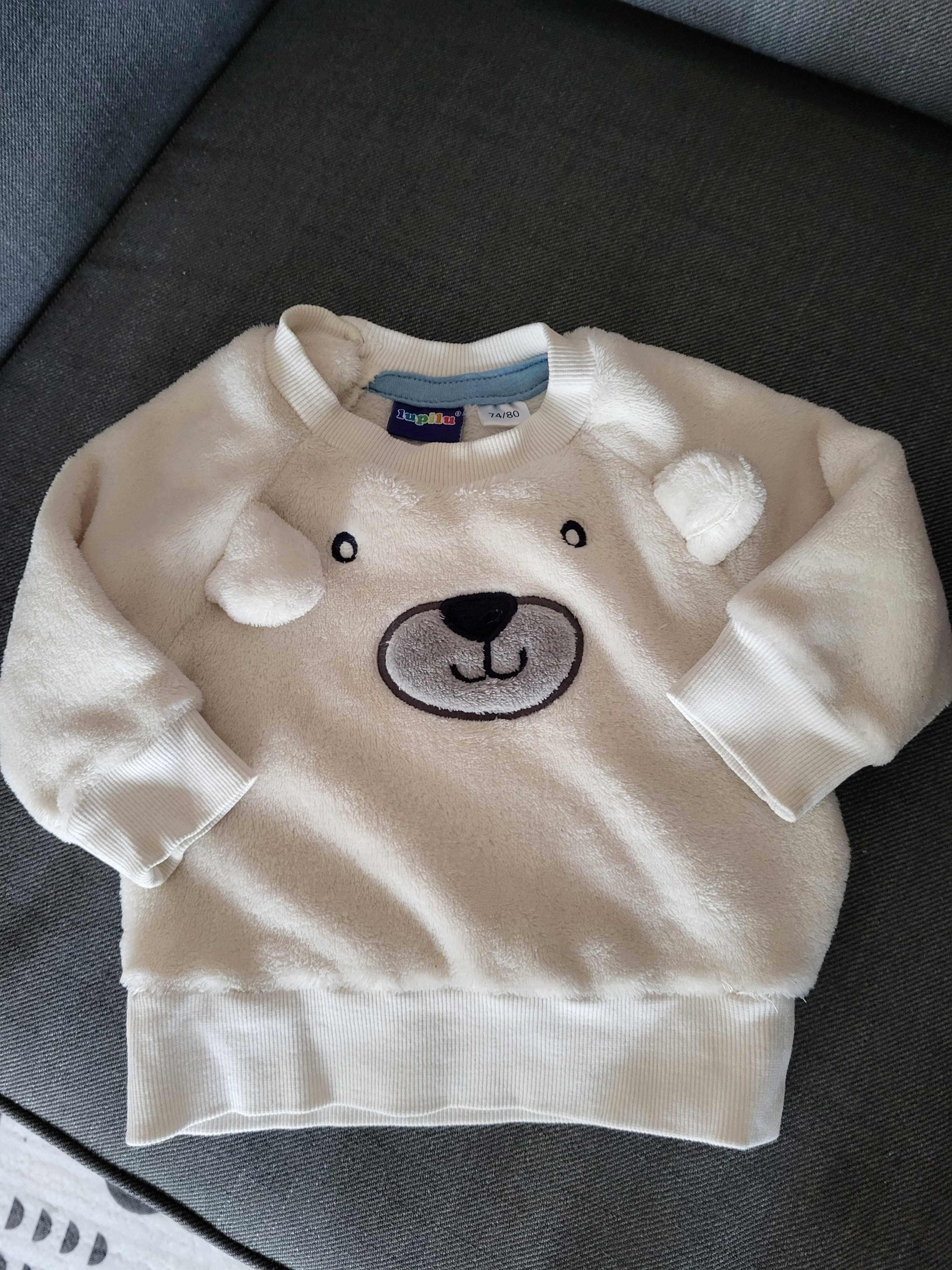 Bluza pluszowa niedzwiadek lupilu r.74/80