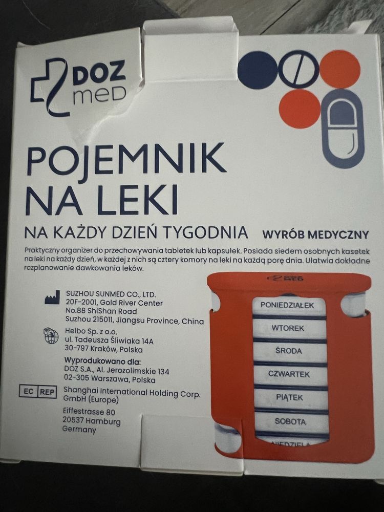 Pojemnik na leki na kazdy dzien tygodnia