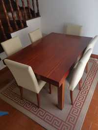 Mesa para sala de jantar com 6 cadeiras