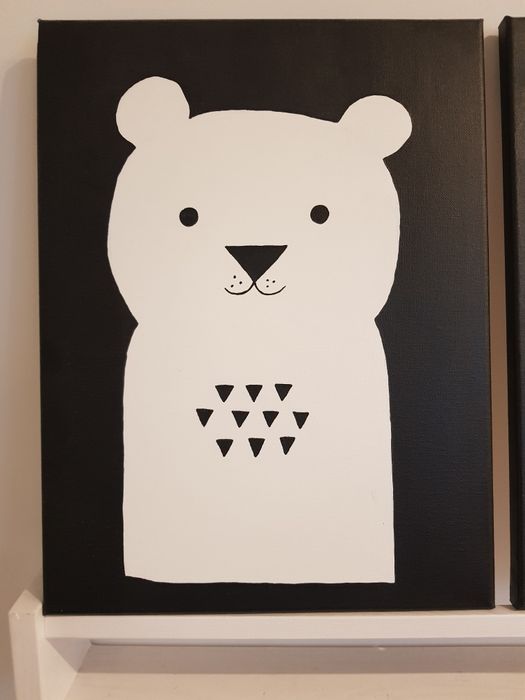 Obrazy 30×40 cm na płótnie 3 sztuki do pokoju dziecka ręcznie malowane