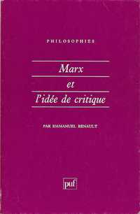 Marx et l'idée de critique_Emmanuel Renault_PUF