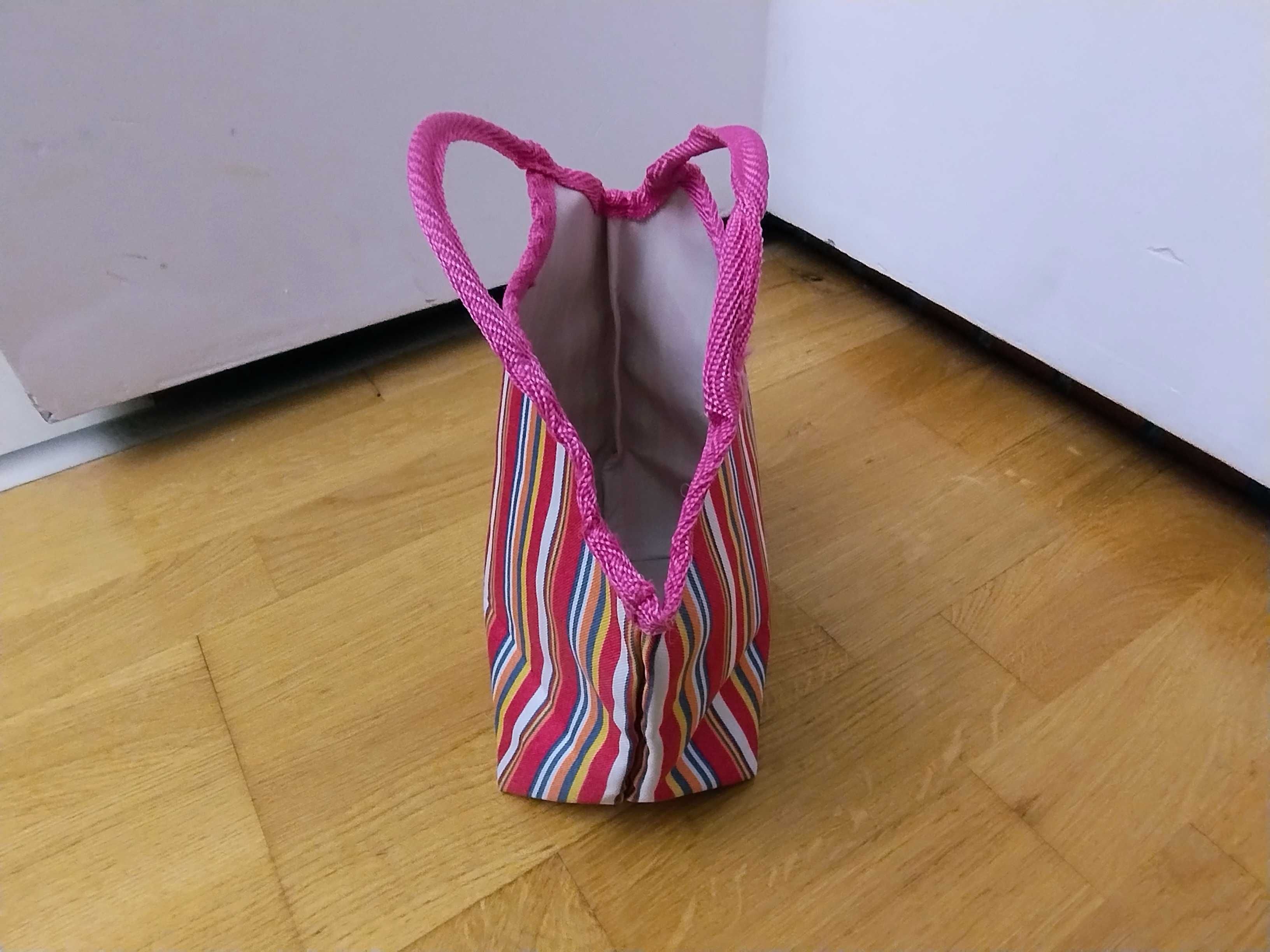 Torba Cosmopolitan w paski torebka do ręki organizer kosmetyczka