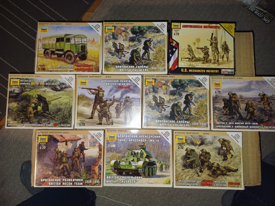 Pojazdy i figurki zvezda 1/72 i 1/100