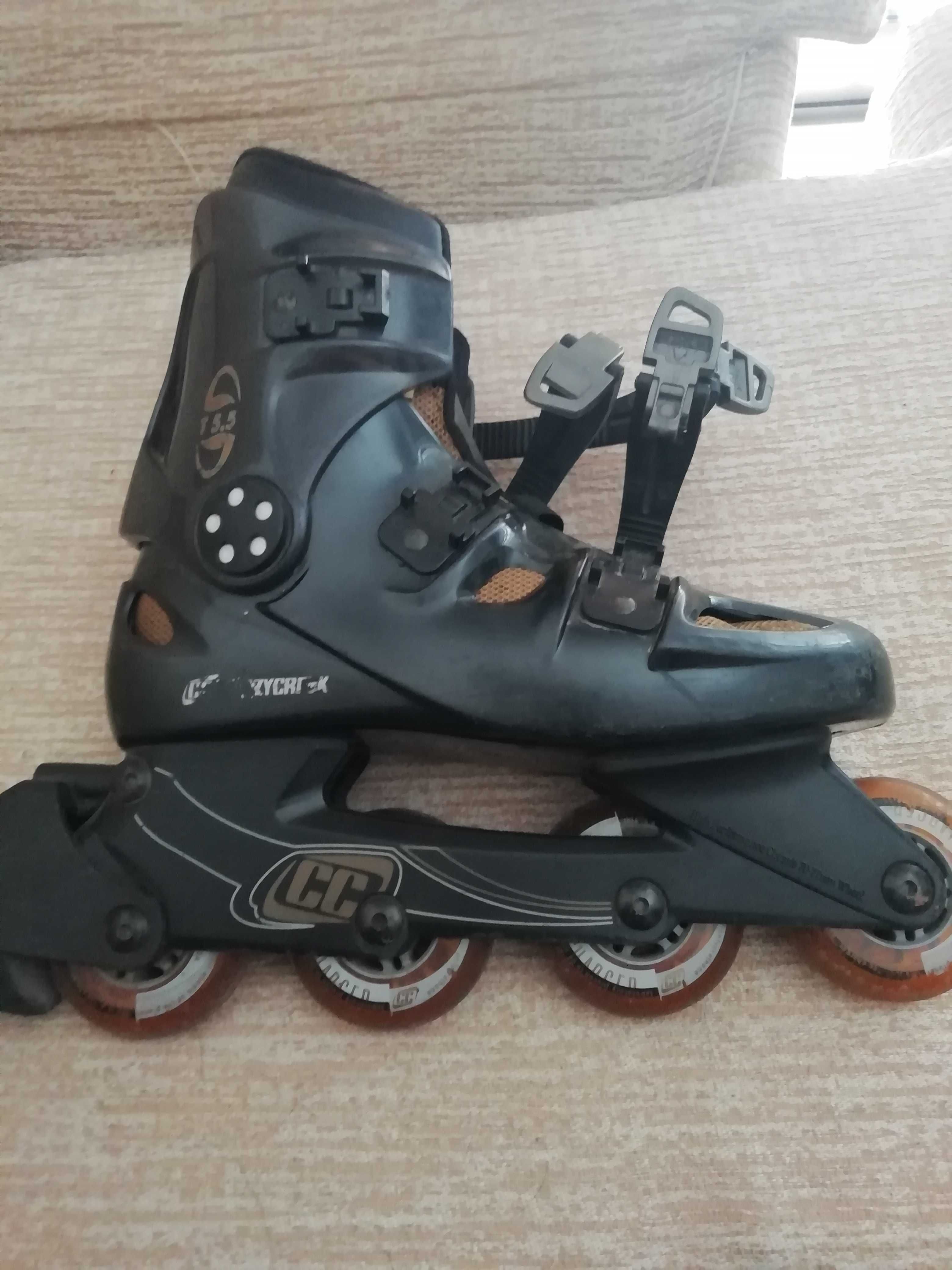 Patins em linha	crazycreek	ABEC 1	tamanho 5,5	calçam nº 40	4 rodas