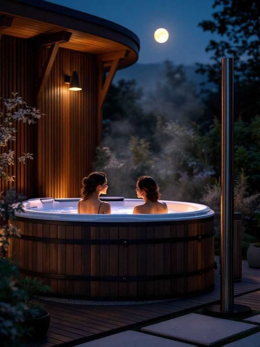 BALIA OGRODOWA z piecem 2m, jakuzzi, gorąca beczka, wanna z masażem