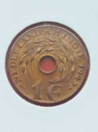 Holenderskie Indie Wschodnie 1 cent 1945 PIĘKNY