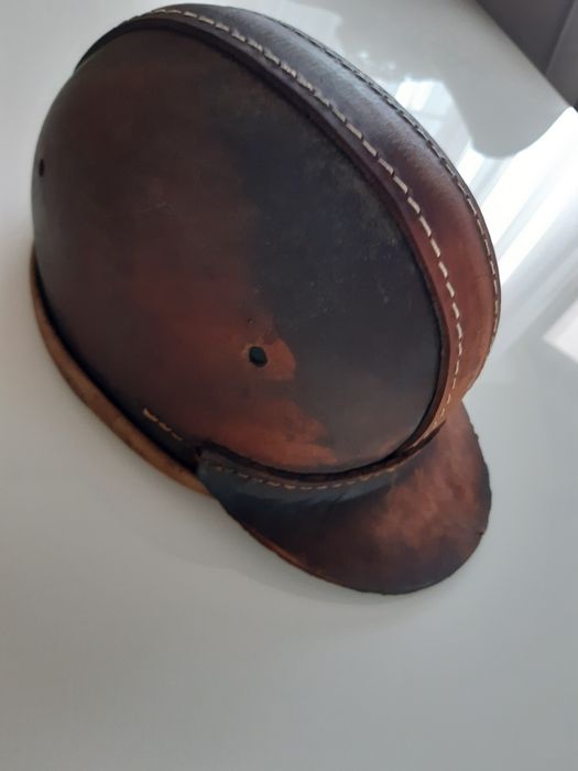 Kask zabytek górniczy skórzany oryginał PRL