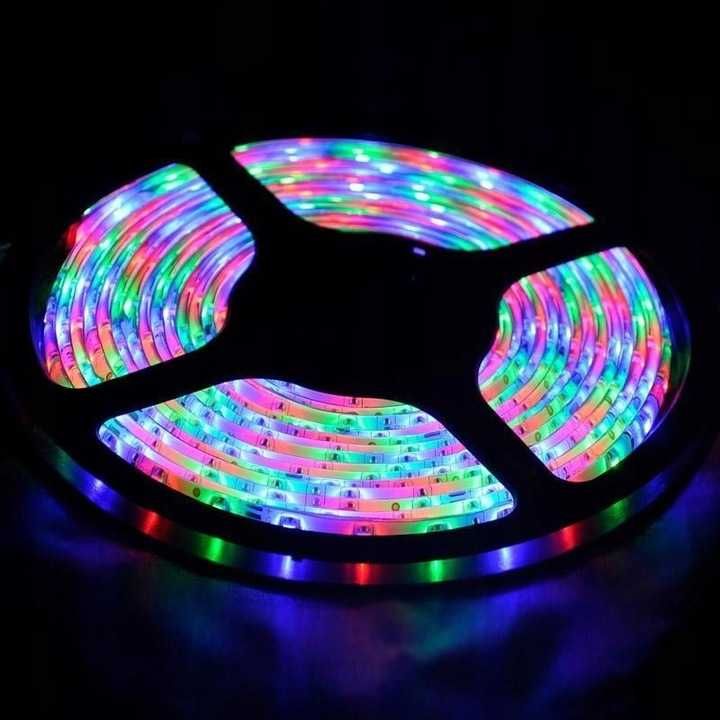ZESTAW Taśma LED wodoodporna MOCNA z pilotem kolorowa RGB 5m + pilot