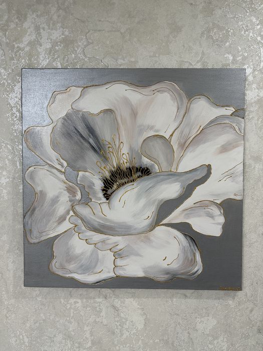 Картина Пион 60*60см. Акрил, текстура