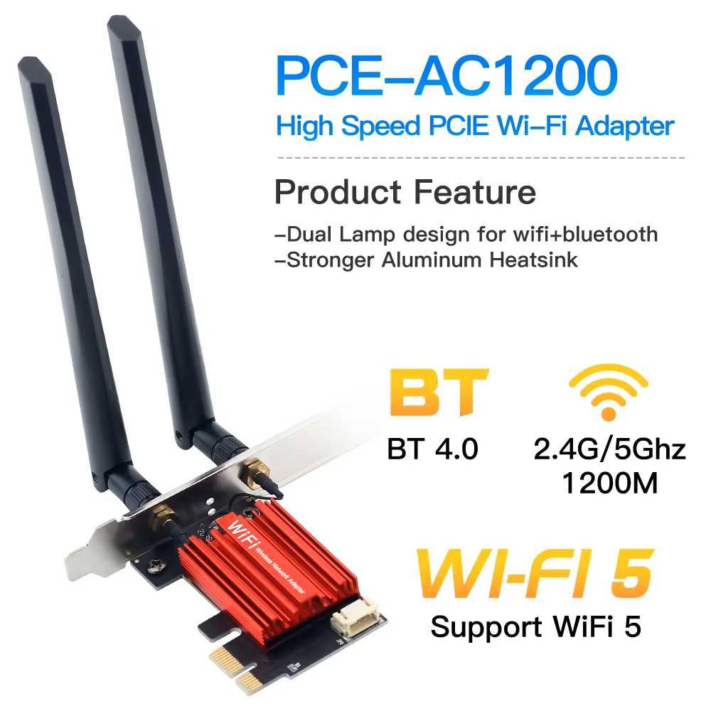 WiFi+Bluetooth адаптер Fenvi AC1200, мережева карта PCI-E, Intel AX210