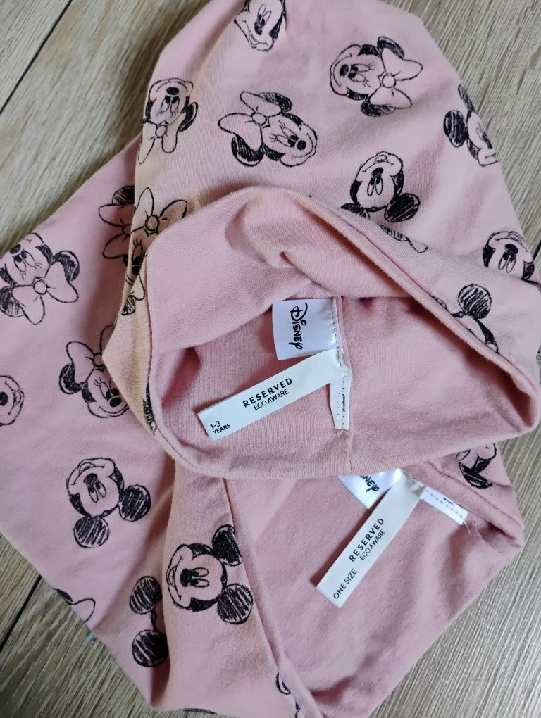 Kurtka dla dziewczynki lekko ocieplana czapka komin myszka Minnie