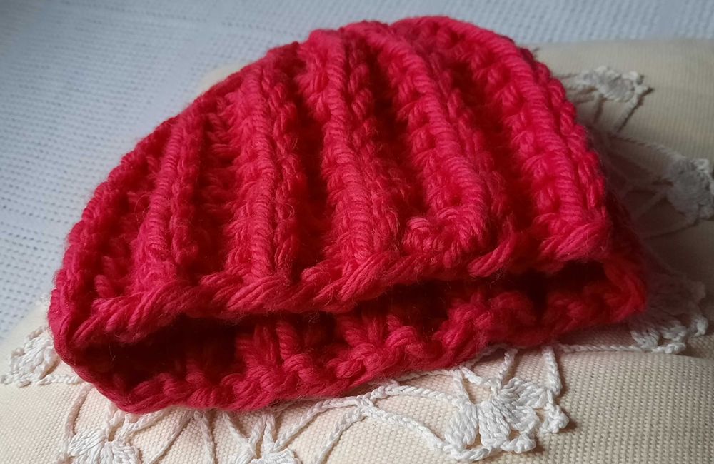 J.nowa cudna fuksja gruba ciepła czapka wełniana warkocze różowa XS S