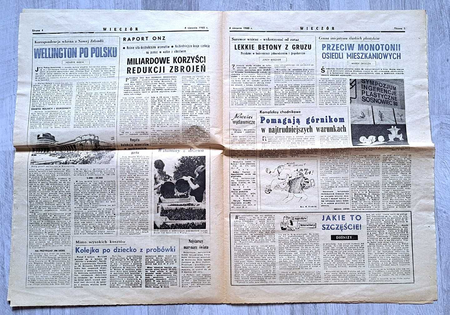 Wieczór. Codzienna Ilustrowana Gazeta Popołudniowa, 04.08.1980r., PRL,