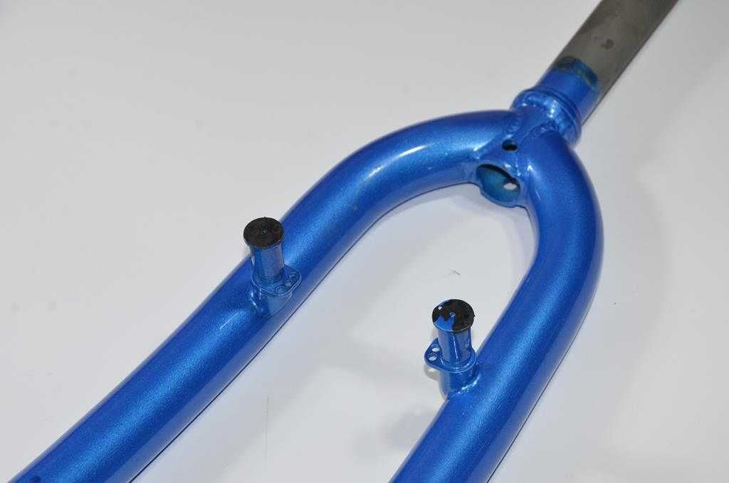 Widelec rowerowy mtb 1" 25,4 koło 24" stalowy solidny niebieski piwot
