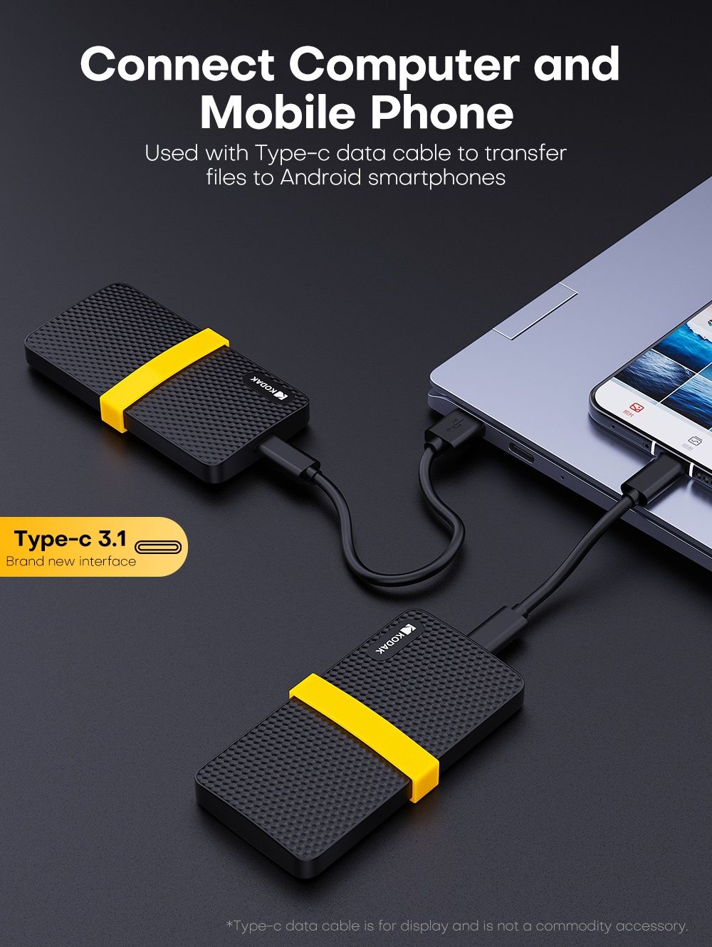 Внешний жёсткий диск SSD Kodak X200 1tb терабайт HDD накопитель флешка