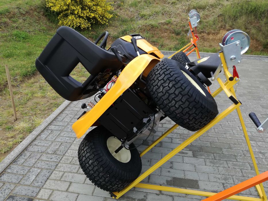 120cm Szerokość Najazdu Podnośnik Traktorka Kosiarki Korbowo TAŚMOWY