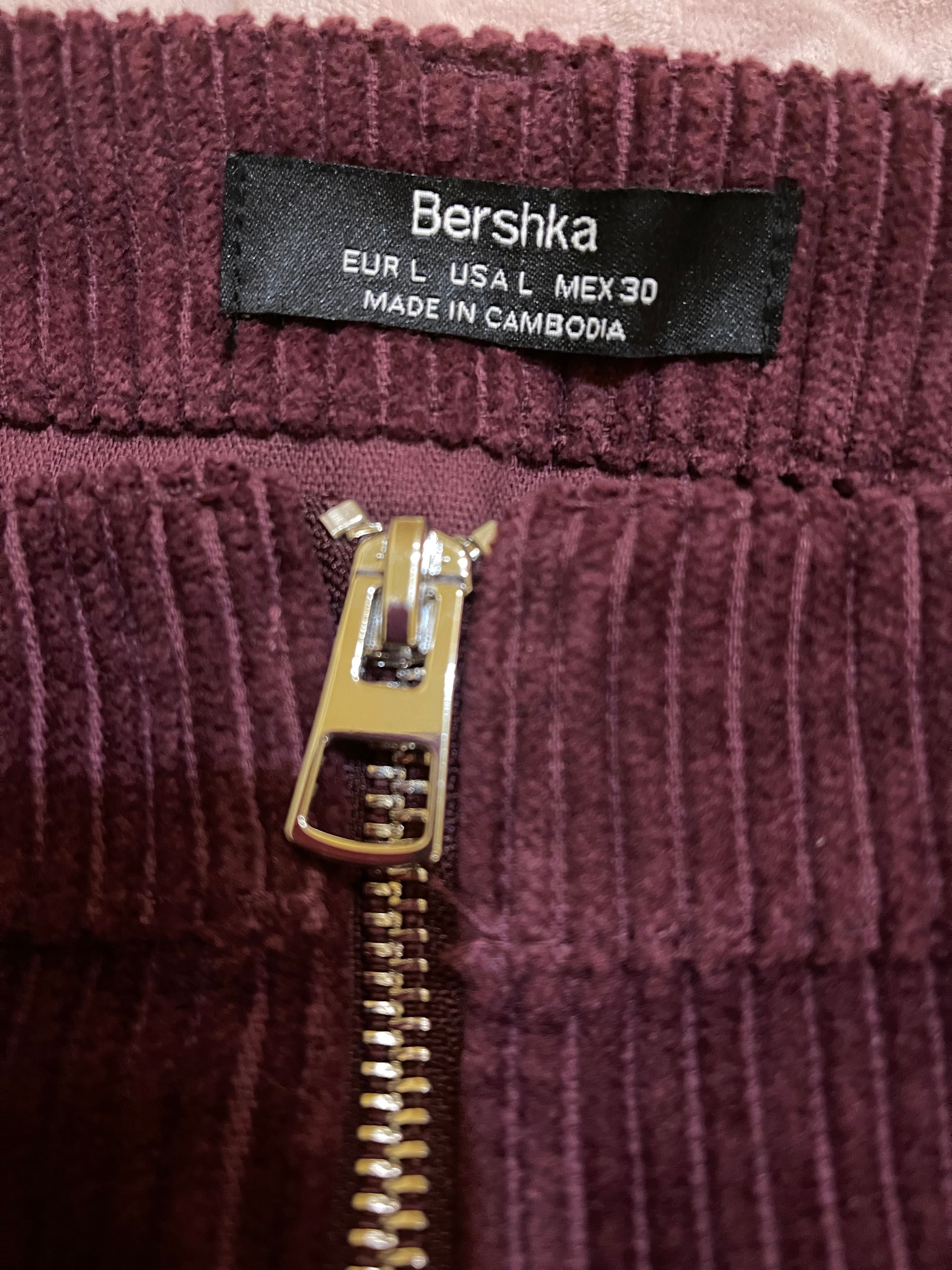 sztruksowa spódnica damska bershka