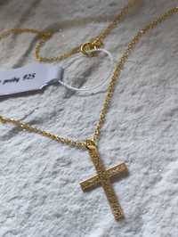 Srebro 925 krzyż z łańcuszkiem