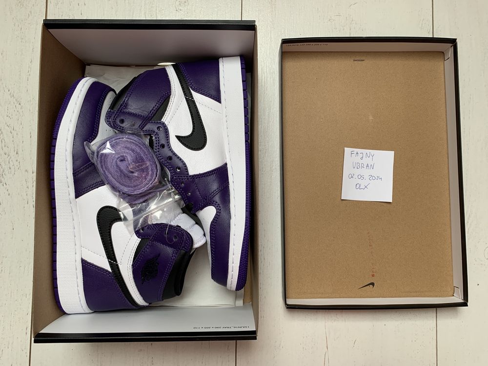 Jordan 1 High Court Purple White Nowe DS EUR 38 GS