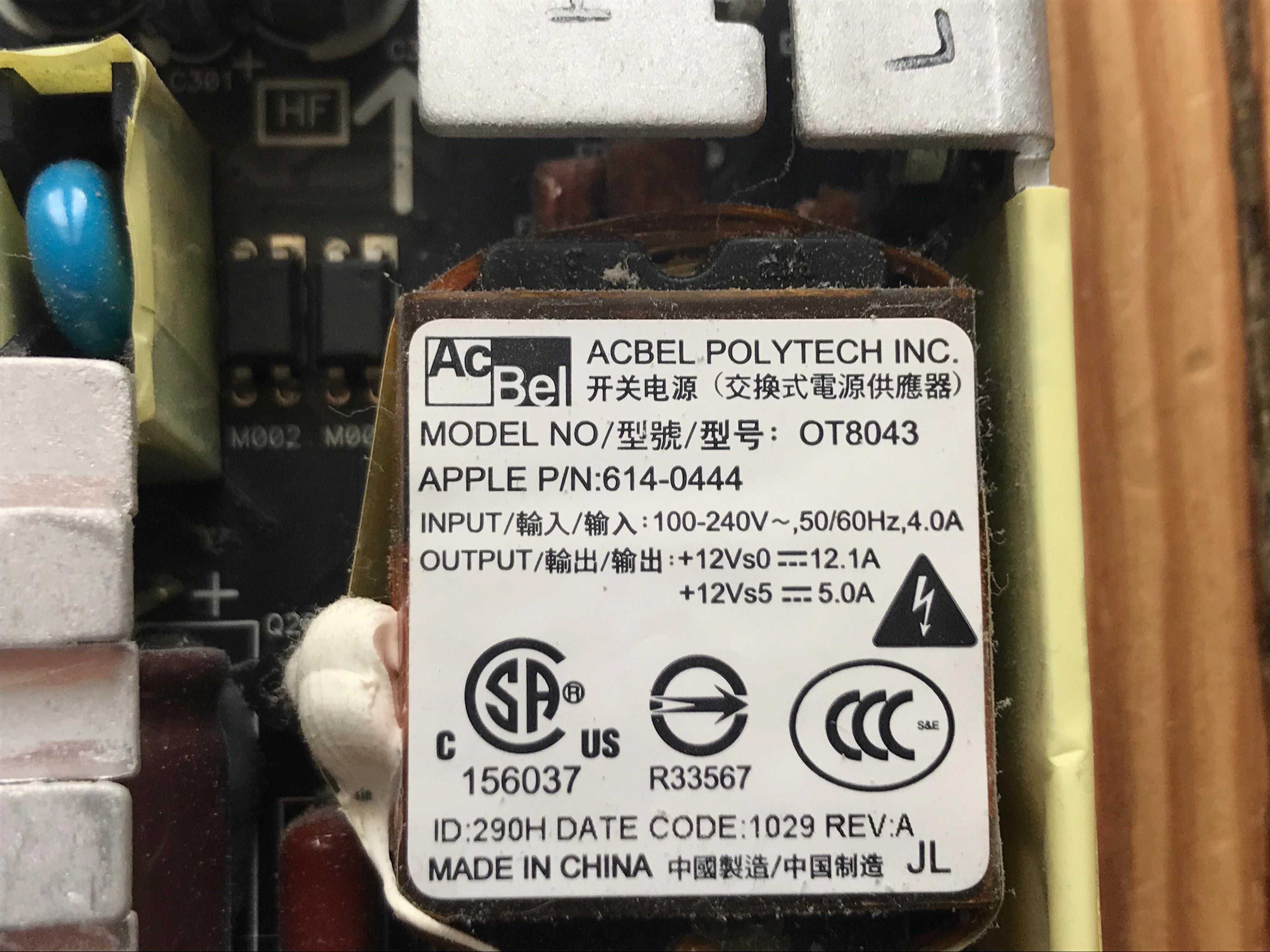 Блок питания IMac 21 A1311 2009 - 2011 661-5299 614-0444 ADP-200DFB