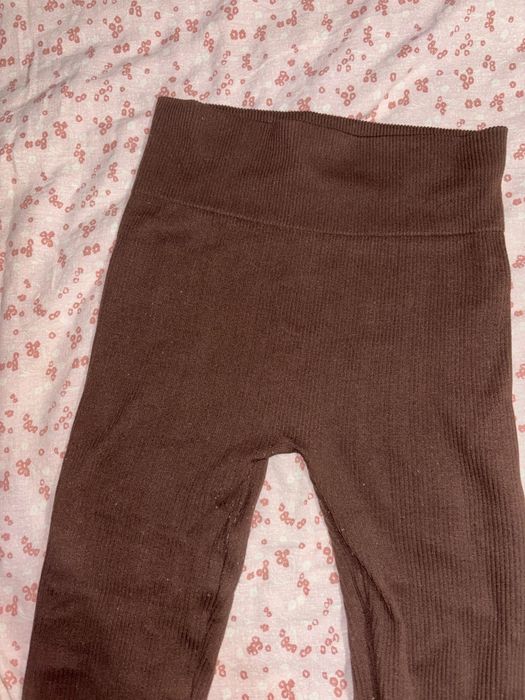 Лосины в рубчик шоколадного цвета