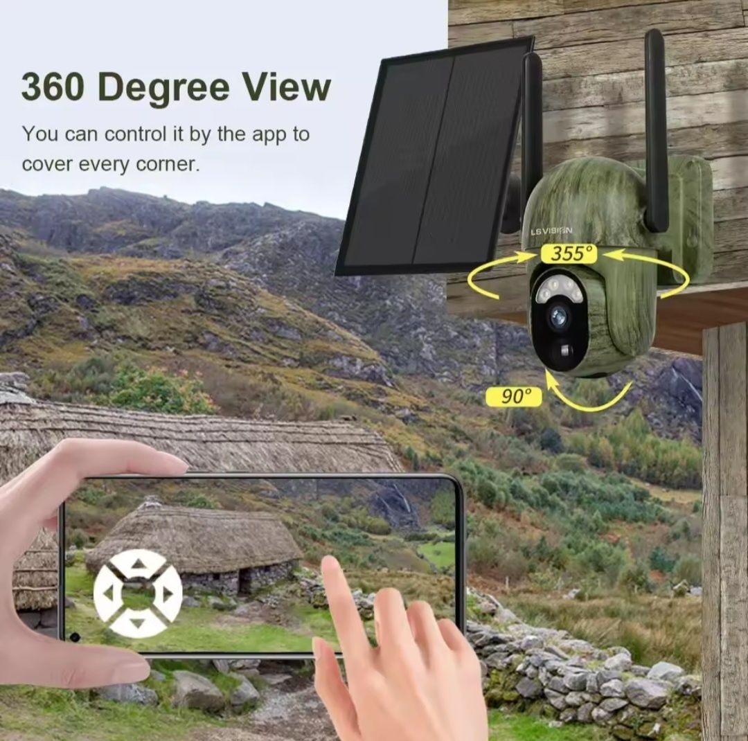 Câmara vigilância 4G com painel solar