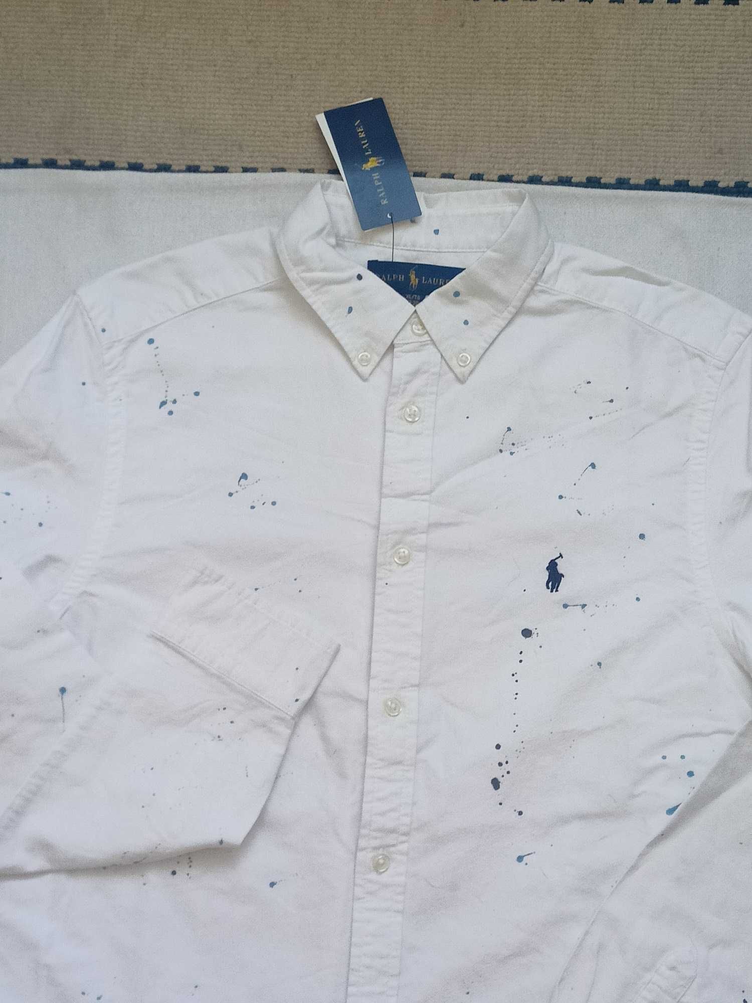 Ralph Lauren nowa biała oryginalna koszula rozm. z met. 18-20 (S)
