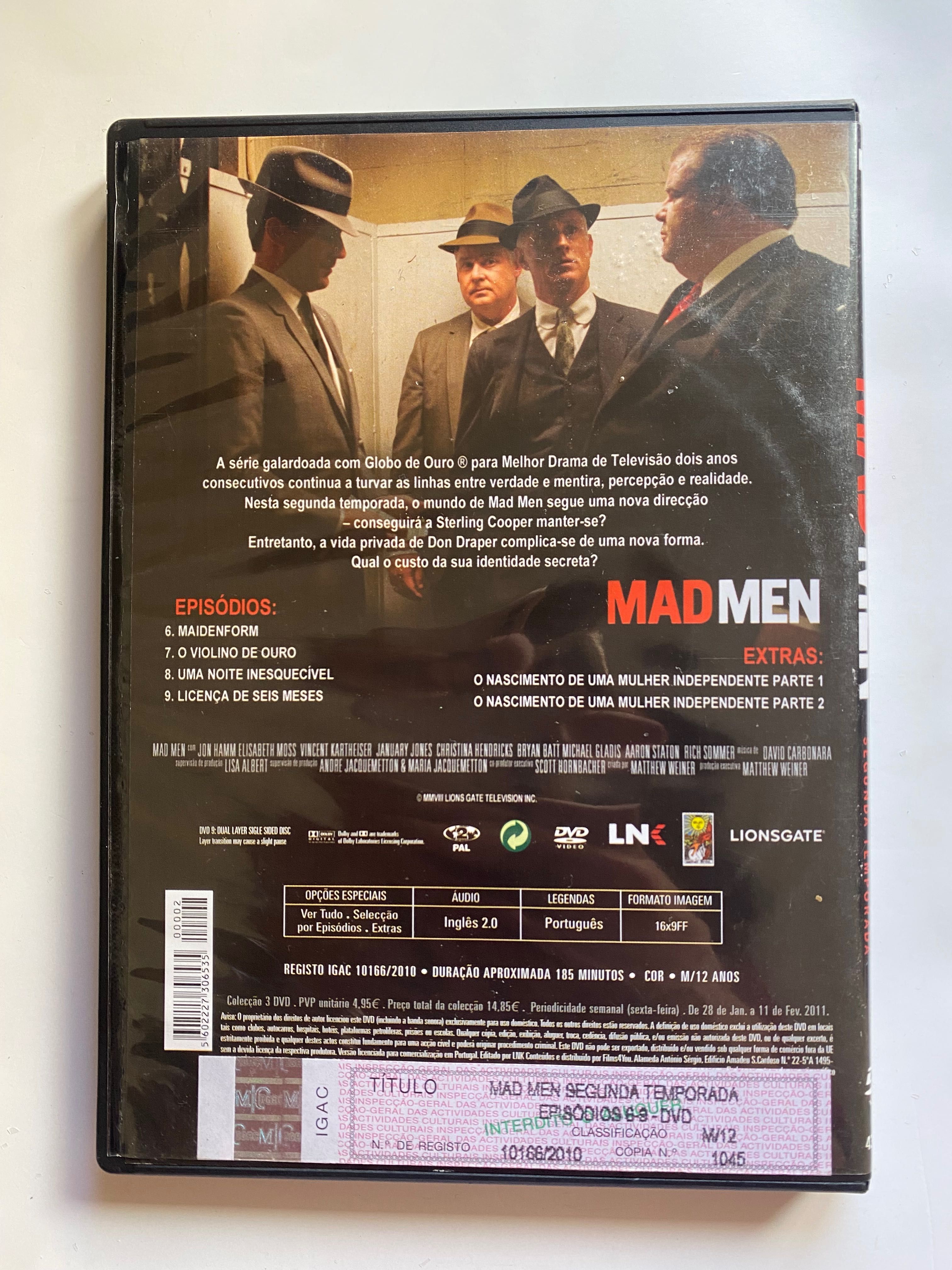 DVD Série “ Mad Men “ - 2 ª Temporada - Episódio 6 , 7 , 8 e 9