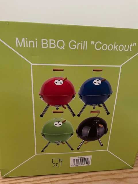 Nowy mini grill węglowy BBQ logowany Heinz czerwony