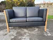 Sofa Skórzana Dania Lata 80 Vintage Duńska Kanapa 2-osobowa