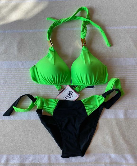 Kostium kąpielowy bikini Marko Roxie zielony z czernią XS/75A