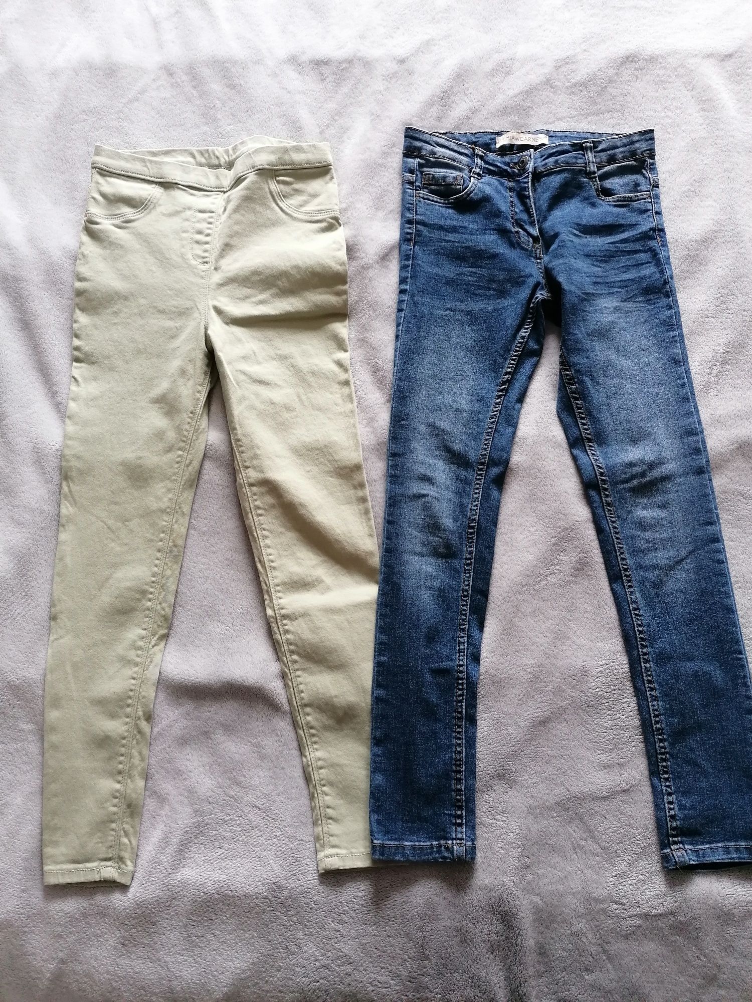 2x spodnie jeansowe dziewczęce rozm. 152